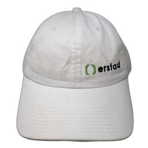 Ersfad Slideback Hat Solid White One Size Embroidered Logo Fahrenheit